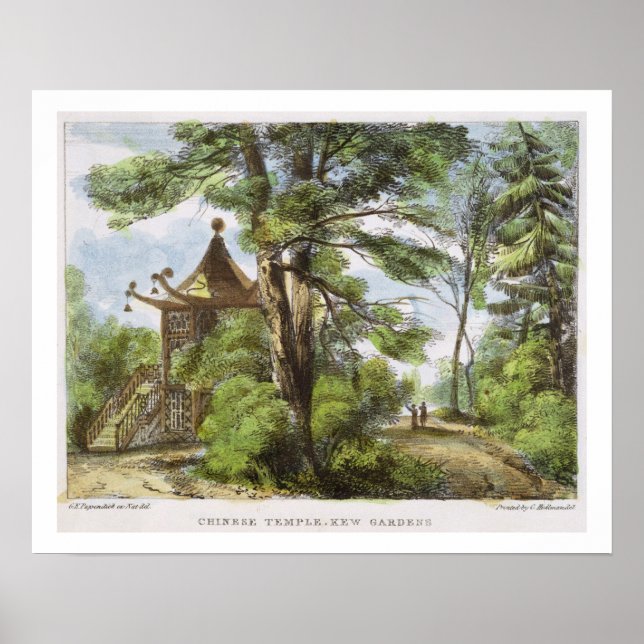 Affiches Temple chinois, Jardins Kew, plaque 13 de 'Kew Ga (Devant)