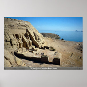 Affiches Temples d'Abu Simbel, désert d'Egypte