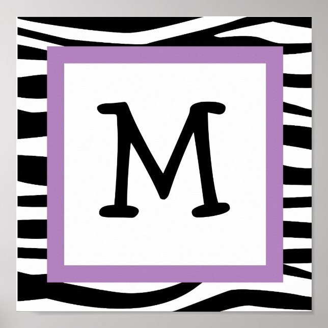 Affiches Tendance Zebra Print Nursery Wall Art Name Print (Devant)