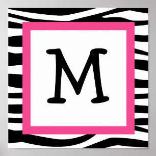 Affiches Tendance Zebra Print Nursery Wall Art Name Print