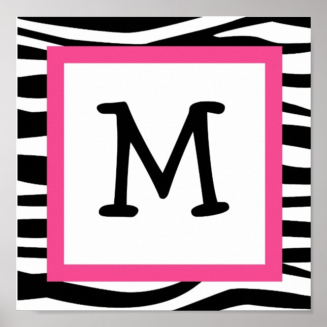 Affiches Tendance Zebra Print Nursery Wall Art Name Print (Devant)