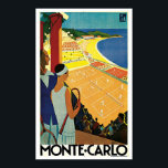 Affiches Tennis à Monte Carlo<br><div class="desc">Affiche de voyage vintage faisant la promotion de Monte Carlo avec un élégant court de tennis Art Déco illustré par Roger Broders.</div>