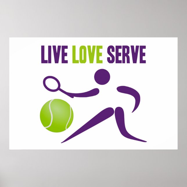 Affiches Tennis : En direct. Amour. Servez-vous. (Devant)
