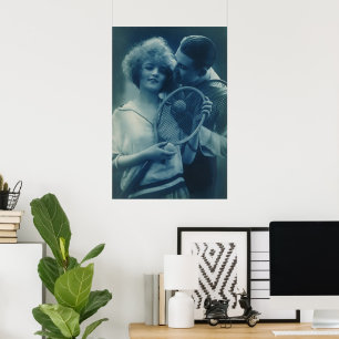 Affiches Tennis sportif vintage, amour et romance