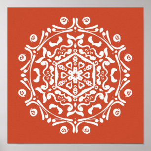 Affiches Terracotta Mandala