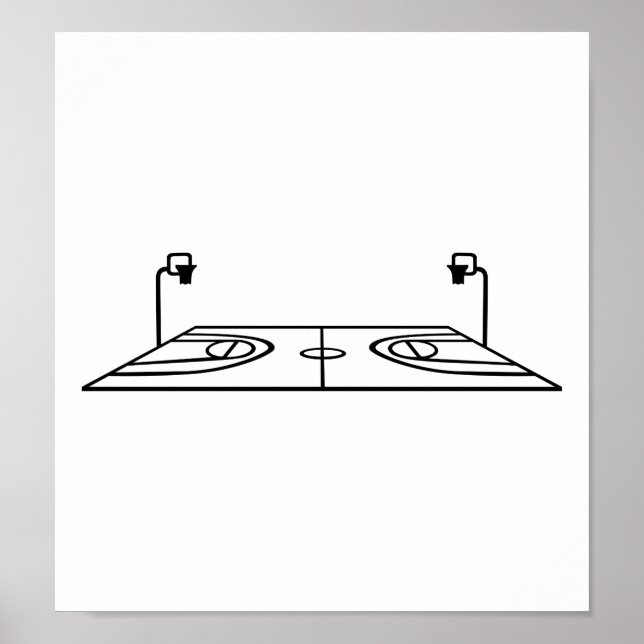 Affiches Terrain de basket (Devant)