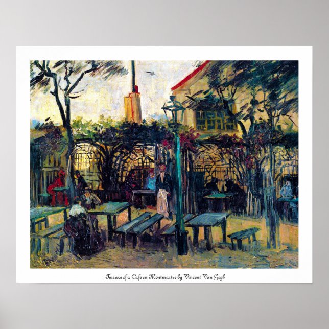 Affiches Terrasse Café sur Montmartre Vincent Van Gogh (Devant)