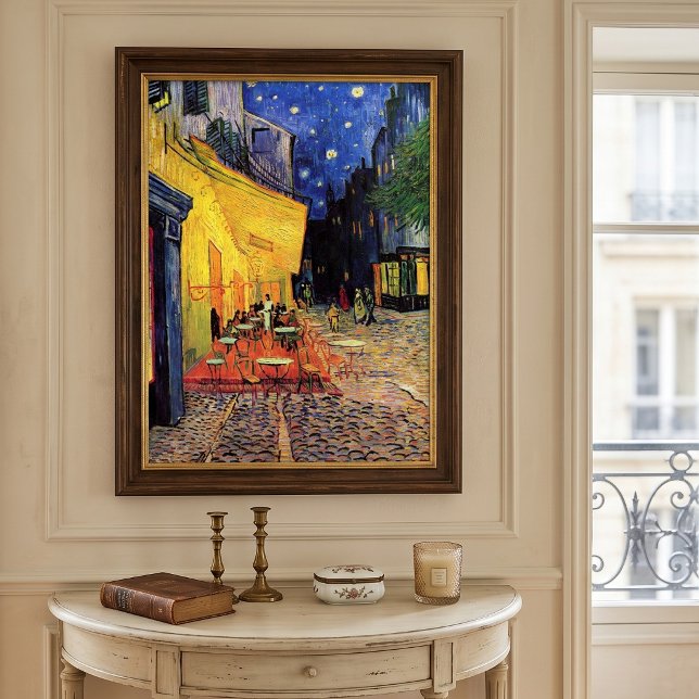 Affiches Terrasse de café la nuit par Vincent van Gogh (Cafe Terrace on the Place du Forum by Vincent van Gogh is a vintage post impressionism painting.)