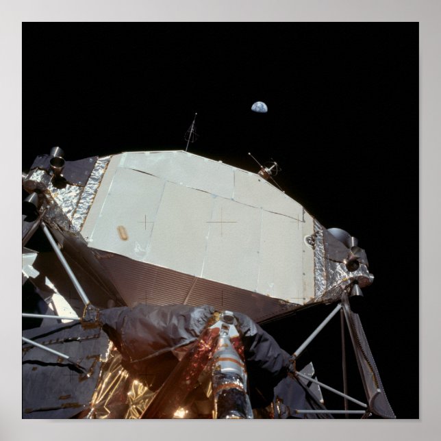 Affiches Terre au-dessus d'Apollo 11 Module lunaire "Aigle" (Devant)