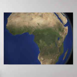 Affiches Terre avec couverture terrestre sur l'Afrique