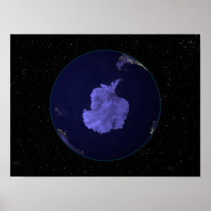 Affiches Terre entière la nuit montrant les lumières de la 