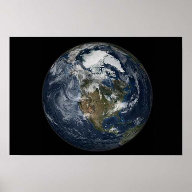 Affiches Terre entière montrant l'Amérique du Nord 3 (Devant)