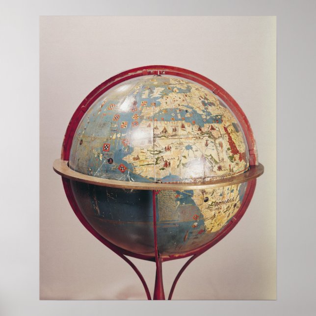 Affiches Terrestrial Globe, montrant l'océan Indien (Devant)