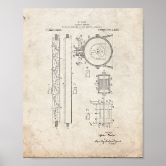 Affiches Tesla Valvular Conduit Brevet - Vieux look