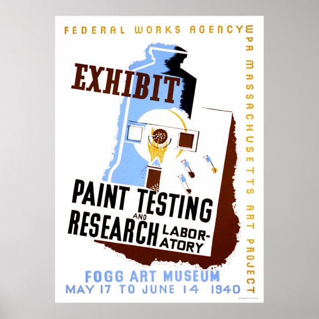 Affiches Test de peinture pièce 1940 WPA (Devant)