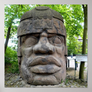 Affiches Tête antique d'Olmec !