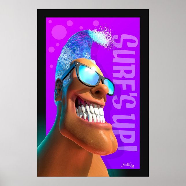 Affiches Tête Bachée - Surf Haut! (Devant)