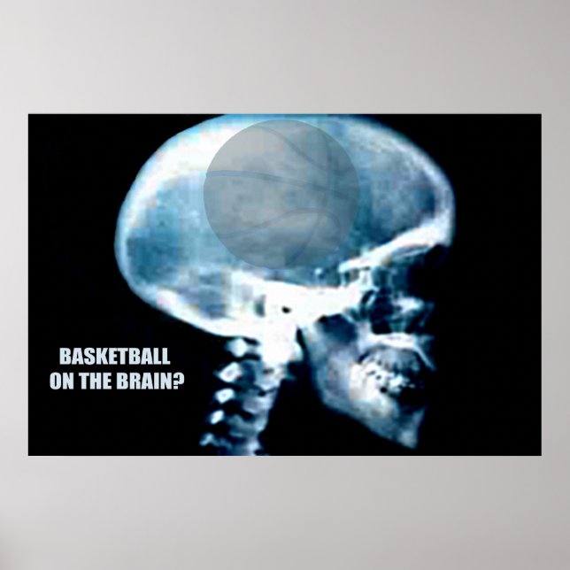 Affiches Tête de basket-ball (rayons X) (Devant)