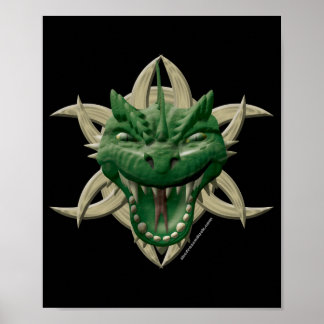 Affiches Tête de dragon - Vert