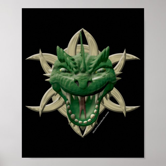 Affiches Tête de dragon - Vert (Devant)