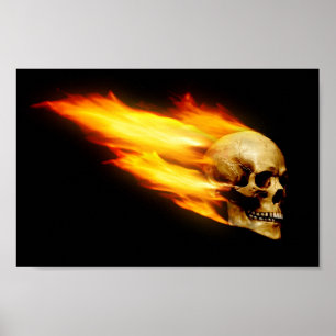 Affiches Tête de mort avec flammes
