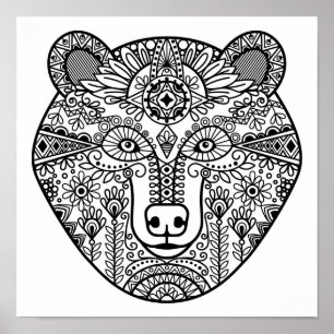 Affiches Tête d'ours style 2