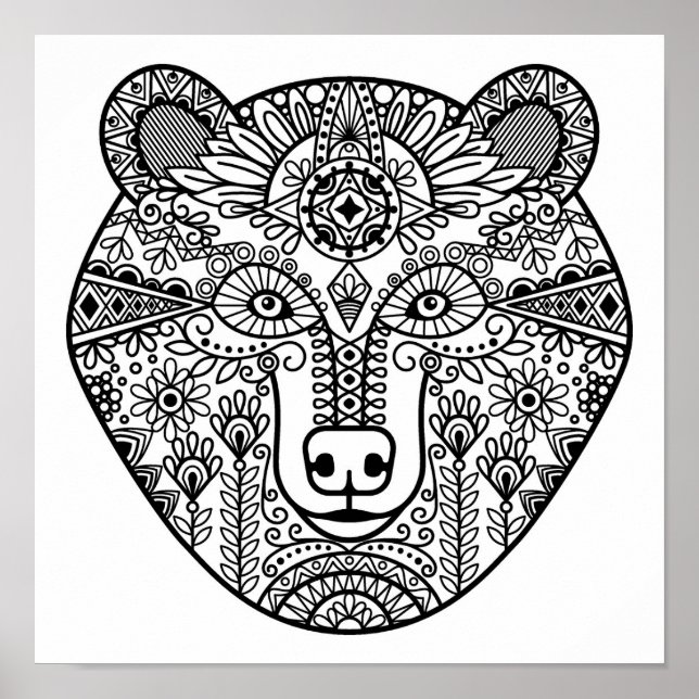 Affiches Tête d'ours style 2 (Devant)