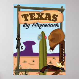 Affiches Texas By Stagecoach
