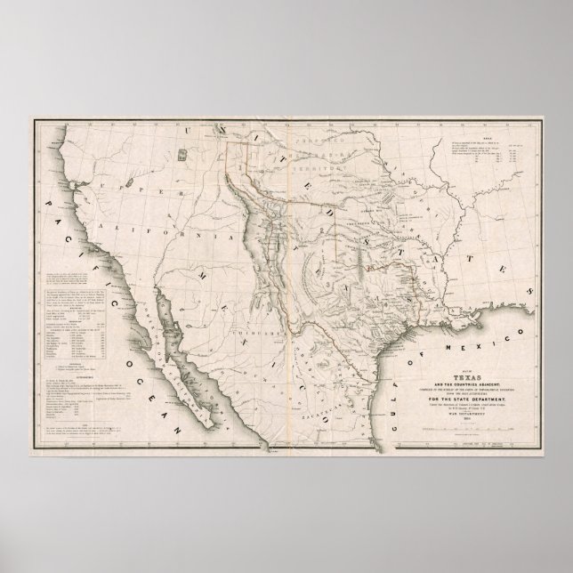 Affiches Texas California and Oregon, 1846 (Devant)