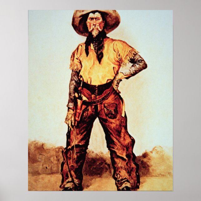Affiches Texas Cowboy, vers 1890 (huile sur toile) (Devant)