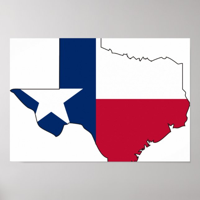 Affiches Texas Flag Map (Devant)