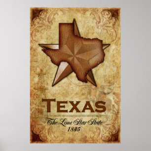Affiches Texas - L'État de l'étoile solitaire