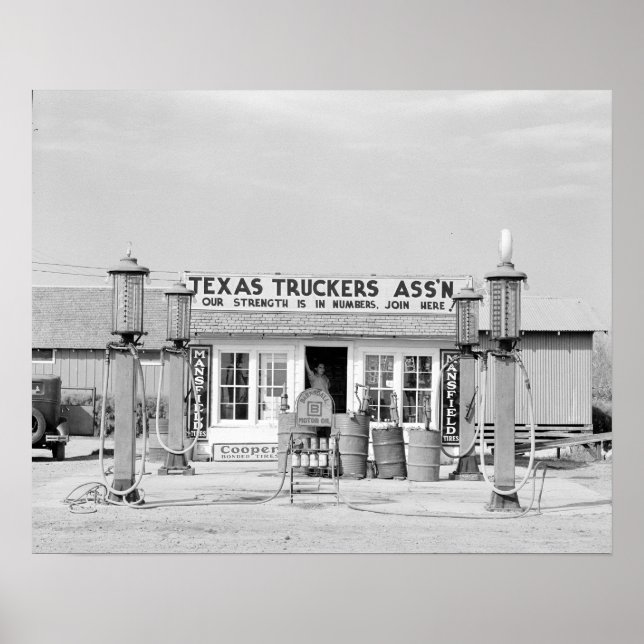 Affiches Texas Truck Stop, 1939. Photo vintage (Devant)