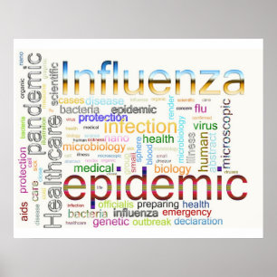 Affiches texte relatif de grippe de grippe