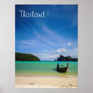 Affiches Thaïlande Beach Photo avec Fishing Boat