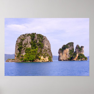 Affiches Thaïlande, mer d'Andaman. Îles d'Ao Phang Nga en 2