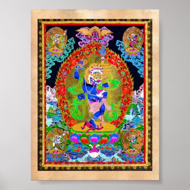 Affiches Thangka oriental cool Simhavaktra Dakini (Devant)
