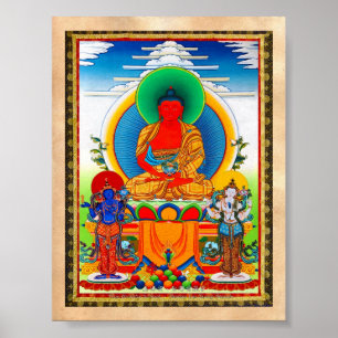 Affiches Thangka oriental cool trois grands saints