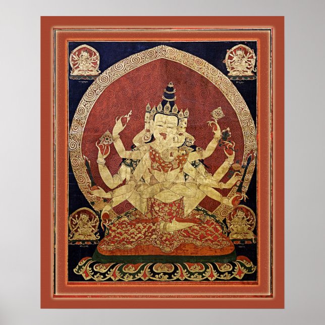 Affiches Thangka tibétain de Guhyasamaja Akshobhyavajra (Devant)