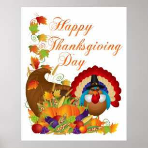 Affiches Thanksgiving automne Harvest Cornucopia et Turquie