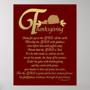 Affiches Thanksgiving - Psalm 100