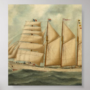 Affiches The barquentine Herdis of the American Star Line