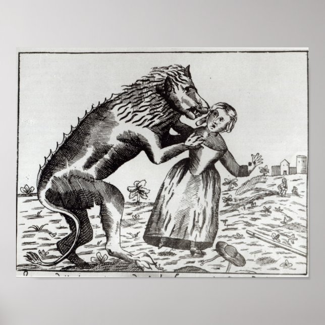 Affiches The Beast of Gevaudan Attacking a Young Girl (Devant)