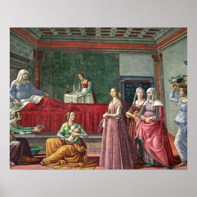 Affiches The Birth of St. John the Baptist (fresco) (Devant)