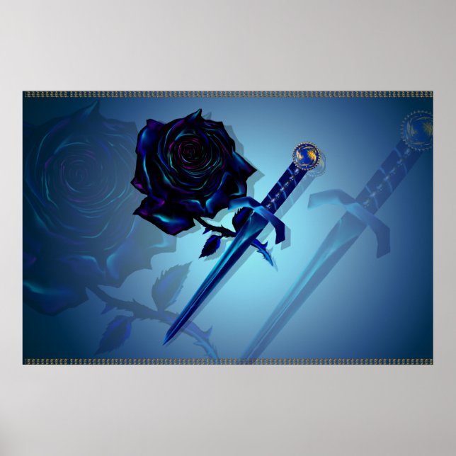 Affiches The Black Rose and Dagger Print (Devant)