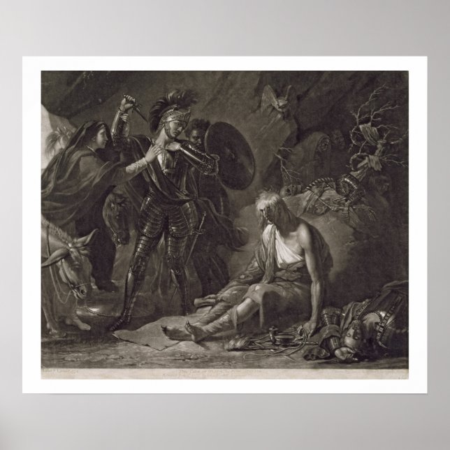 Affiches The Cave of Despair, from Spenser, engraved by Val (Devant)