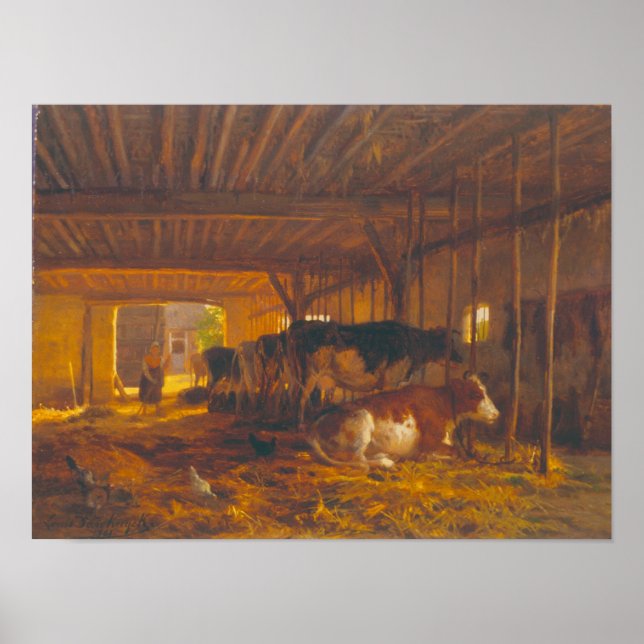 Affiches The Cow shed, 19th century (Devant)