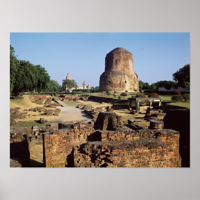 Affiches The Dhamekh stupa, c.500 AD (Devant)