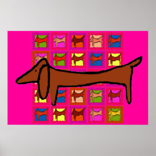 Affiches The Famous Dachshund Abstract Quilt