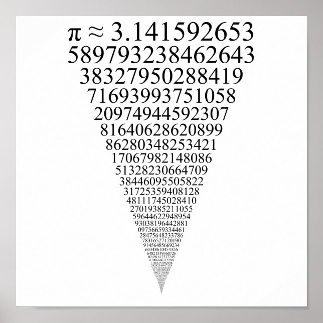 Affiches The First Thousand Digits of Pi (looks infinite) (Devant)